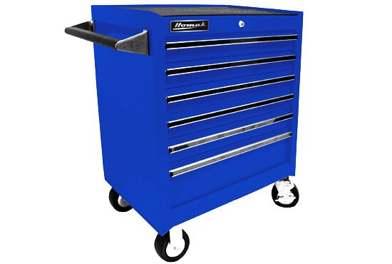 Homak BL04062601 27-Inch Professional 6 Drawer Rolling Cabinet, Blue 