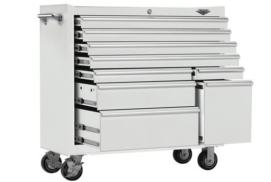 Viper Tool Storage V4109WHR 41-Inch 9-Drawer 18G Steel Rolling Tool Cabinet, White 